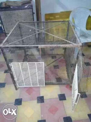 Grey Metal Screen Pet Cage
