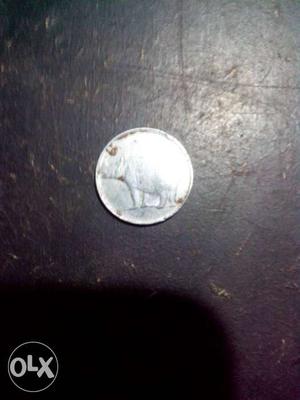It is 25paisa coin with Rhinoceros this coin