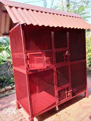 Red Metal Pet Cage