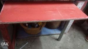 Red Wooden Board Table