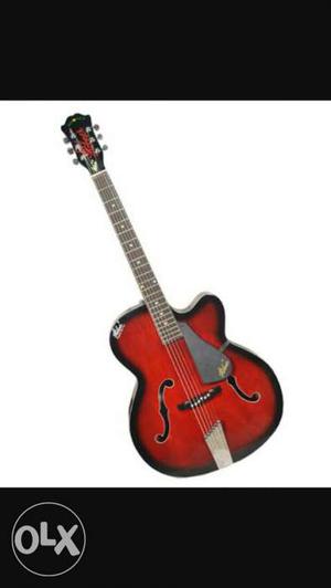 Semi Acoustic Red Devil Archtop Guitar Free cover