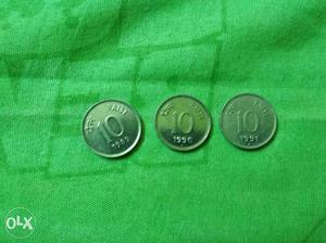 Three coins of 10 paisa available in awesome