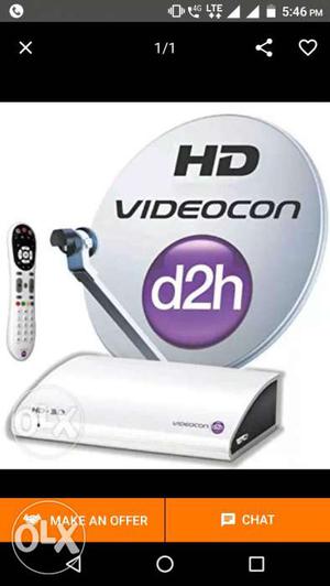 White HD Videocon D2H Satellite System Screenshot