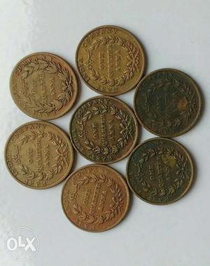  east India company coins. one quarter Anna