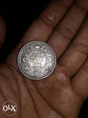 silve one ruppes coin of george v king