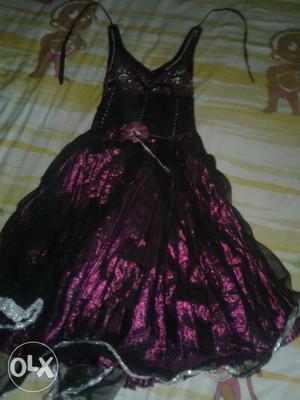 7 years old girls frock (purple and black colour