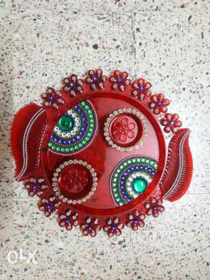 Acrylic thali...specially for diwali festival...