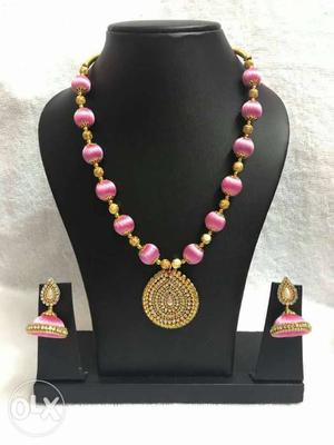 Baby pink necklace with matching jhumka.. colours