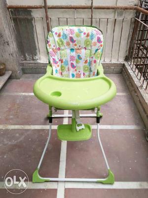 Baby's Green And White Floral High Chair