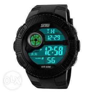 Black SKMEI Digital Watch With Black Strap(brand new watch)
