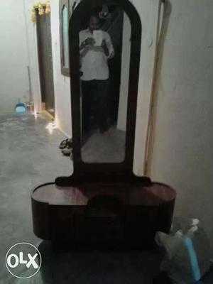 Black Wooden Table With Mirror