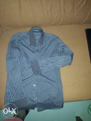 Brown Striped Dress Shirt for 10 year boy