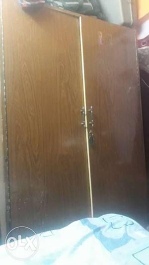 Brown Wooden Side-by-side Door Cabinet