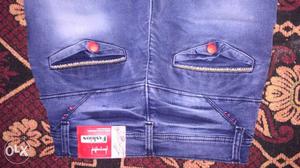 Faded Blue Fashion Denim Bottoms. New jeans hi h waist 30