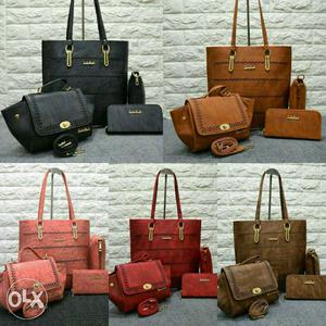 Five Sets Of Leather Bag Photo Collage