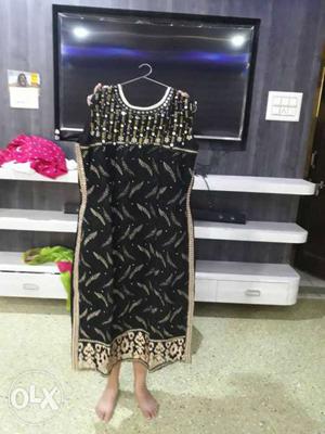 Glitter Black Scoop Neck Sleeveless Midi Dress