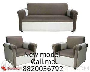 Gray 3-piece Sofa Set