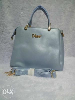 Gray Dior Leather 2-way Tote Bag