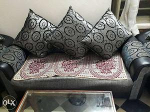 Gray-and-black Couch With Three Pillows