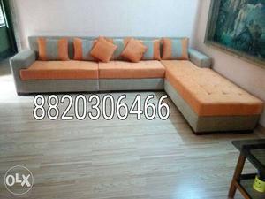 Grey And Orange Sectional Sofa