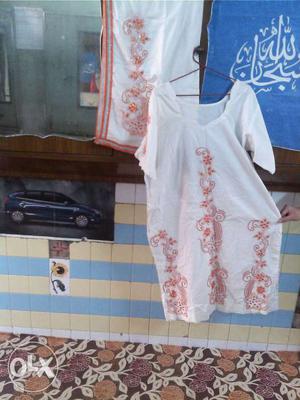 Hand embroyded kurti with dupatta