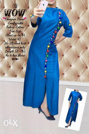 Heavy cotton designer dress come kurtis Fabric