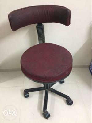 Maroon Fabric Armless Chair