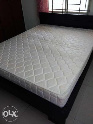 Mattress, cream colour, queen size bed,15 mths old
