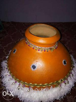 Orange Clay Pot Decor