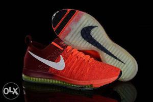 Pair Of Red Nike Air Force 1 Low