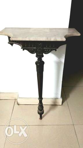 Pair of antique mahogany wood console tables with