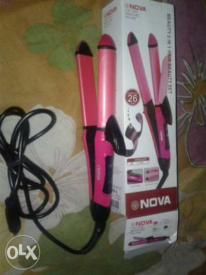 Pink Nova Hair Straightener Iron With Box