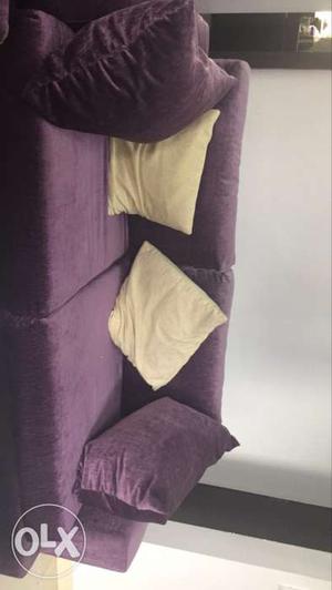Purple 2-seat Sofa with extra cover With Pillows