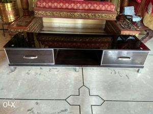 Rectangular Black Wooden 2-drawer Coffee Table