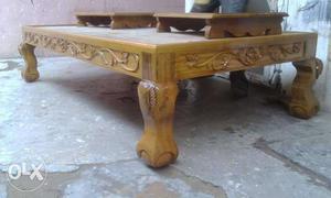 Rectangular Brown Wooden Step Table