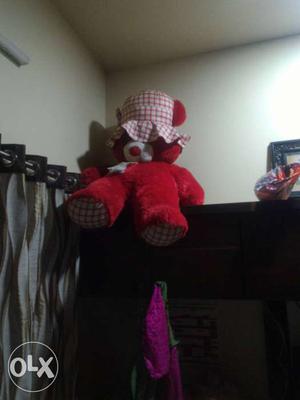 Red And Black Bear Plush Toy