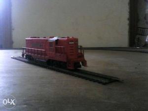 Red Toy Train With Rail