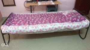 Table + Steel Cot + Cotton bed combo