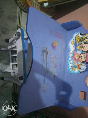Toddler's Purple Disney Table With White Chair