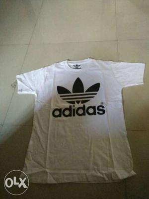 White And Black Adidas Crew-neck Shirt