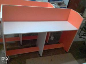 White And Pink Wooden Desk