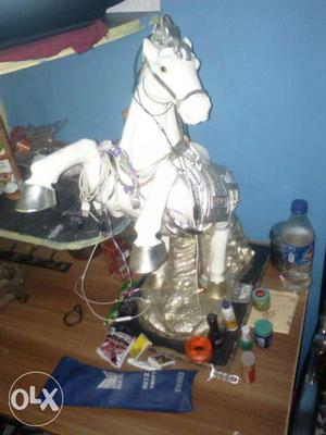 White Horse Ceramic Figurine