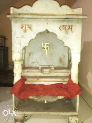 White Wooden Puja Mandir Altar