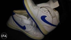 White-and-blue Nike High-top Sneakers