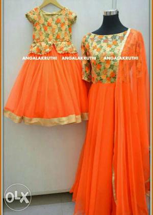 Women's Orange Traditional Dresses