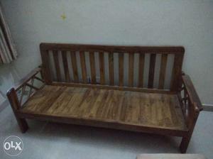 Wooden 3 seater Sofa (With Cushions)