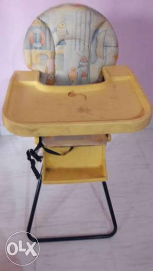 Yellow And Gray Highchair
