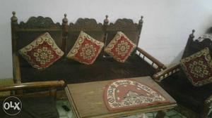 5 SEATER original "SHISHAM Wooden SHANIIL sofa set with
