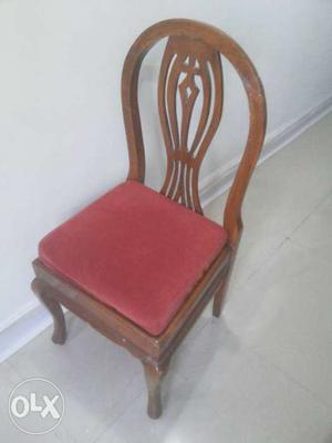 6 dining Teak chair Rs  with cushions