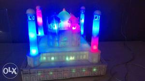 Beige, Pink And Blue Lighted Castle Miniature
